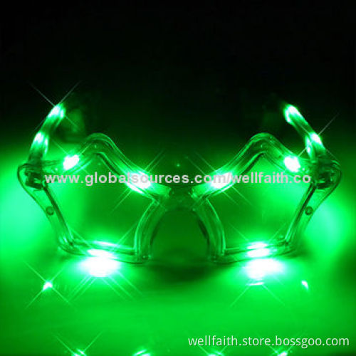 Star Shape LED Flashing Sunglasses for Party Decoration with CE, RoHS Marks